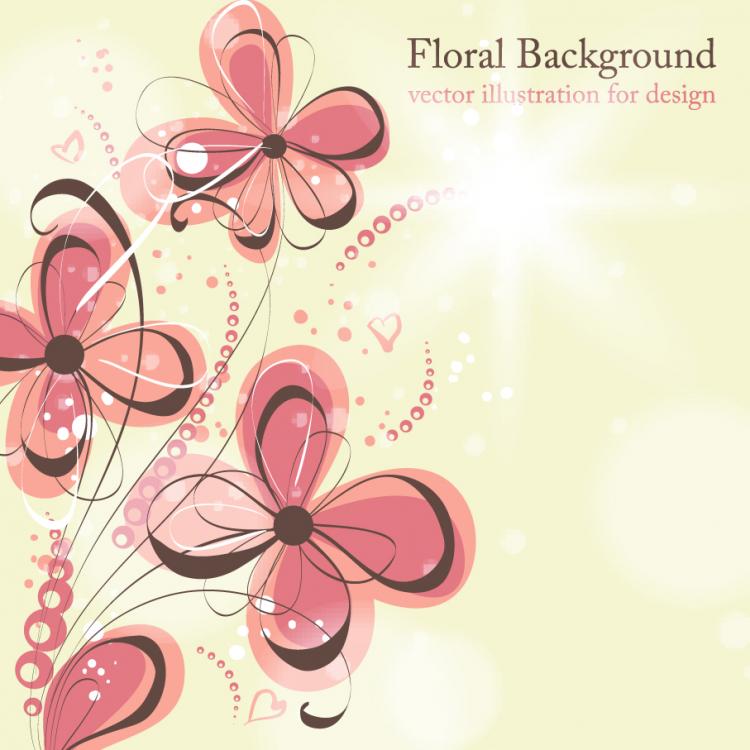 free vector Beautiful flowers illustration background pattern 04 vector